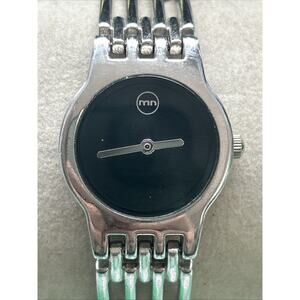 MN Black Dial Silver Tone Women’s Quartz Watch
